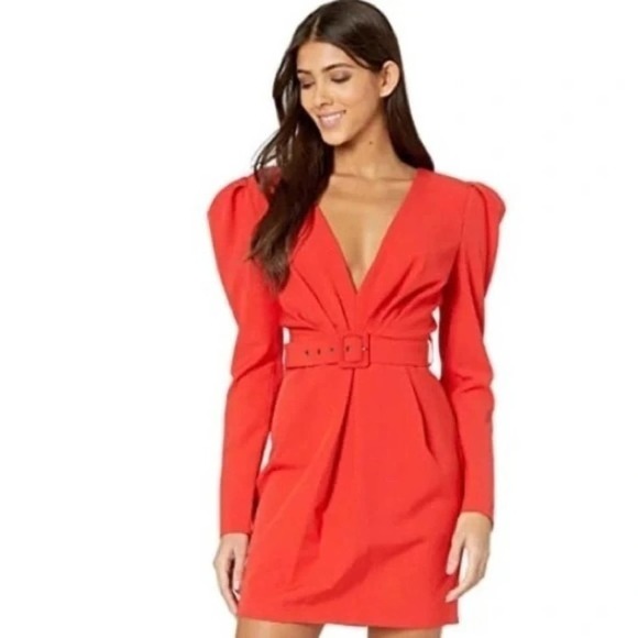 Bardot Dresses & Skirts - Bardot Dress Cocktail Mini Puff Sleeve Red Letty